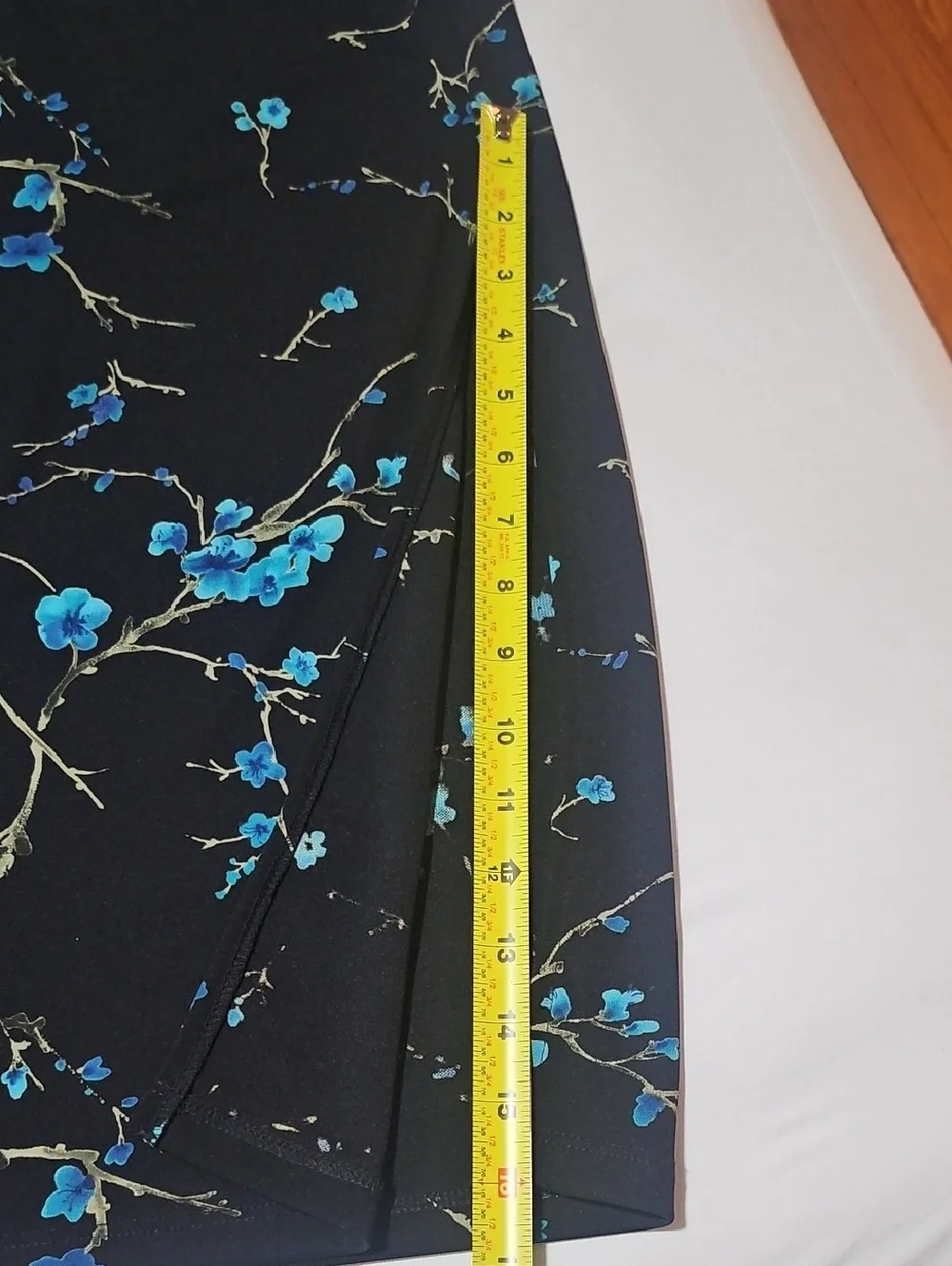 AGB Black Maxi Dress with Blue Floral Print - Picture 8 of 14